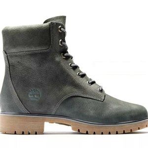 TIMBERLAND WOMEN'S JAYNE WATERPROOF 6" LEATHER BOOT DARK GRY NUBUCK A2DVK